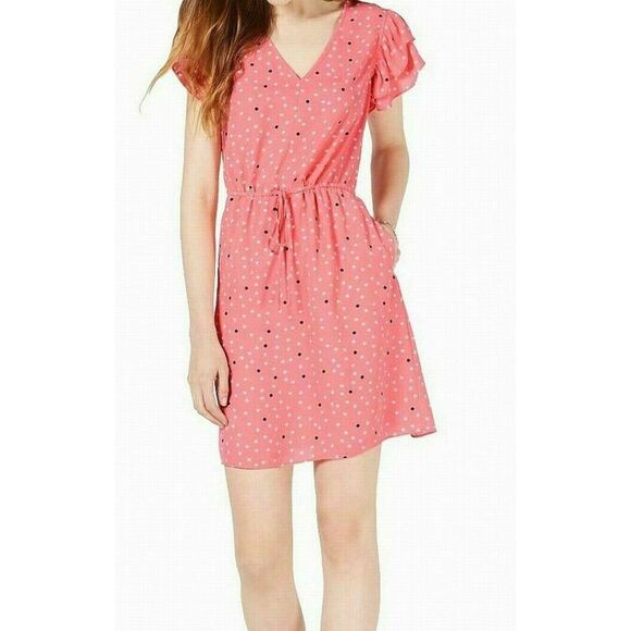 MAISON JULES Dresses & Skirts - MAISON JULES Womens Short Sleeve V Neck Mini Sheath Dress